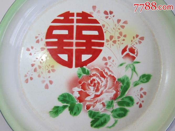 孔雀牌老搪瓷盘子,北京市日用搪瓷厂出品,直径32cm厘米,没有磕碰品好